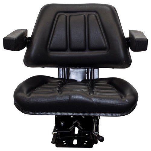 Caterpillar Excavator Replacement Seat & Mechanical Semi-Suspension - Black Vinyl