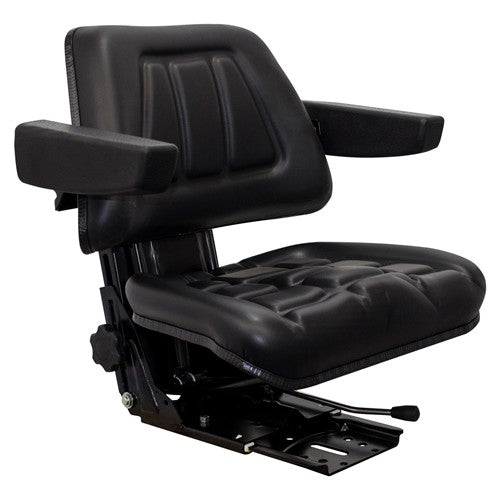 Ford 9030 Tractor Replacement Seat & Mechanical Semi-Suspension - Black Vinyl