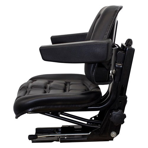 Komatsu Excavator Replacement Seat & Mechanical Semi-Suspension - Black Vinyl