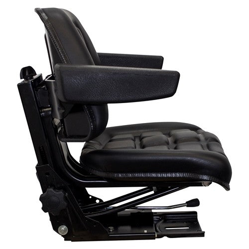 Komatsu Excavator Replacement Seat & Mechanical Semi-Suspension - Black Vinyl