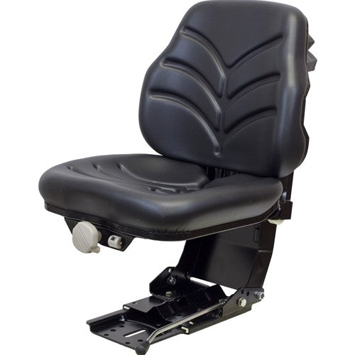 Case Tractor Utility Suspension Replacement Seat Assembly - Fits Various Models - Black Vinyl