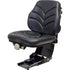 White Tractor Utility Suspension Replacement Seat Assembly - Fits Various Models - Black Vinyl