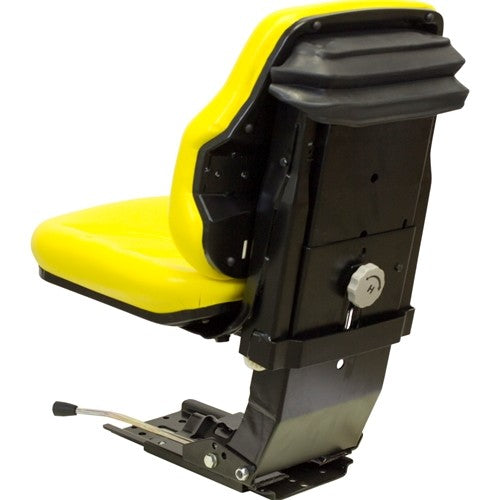 Kubota Tractor Utility Suspension Replacement Seat Assembly - Fits Various Models - Yellow Vinyl