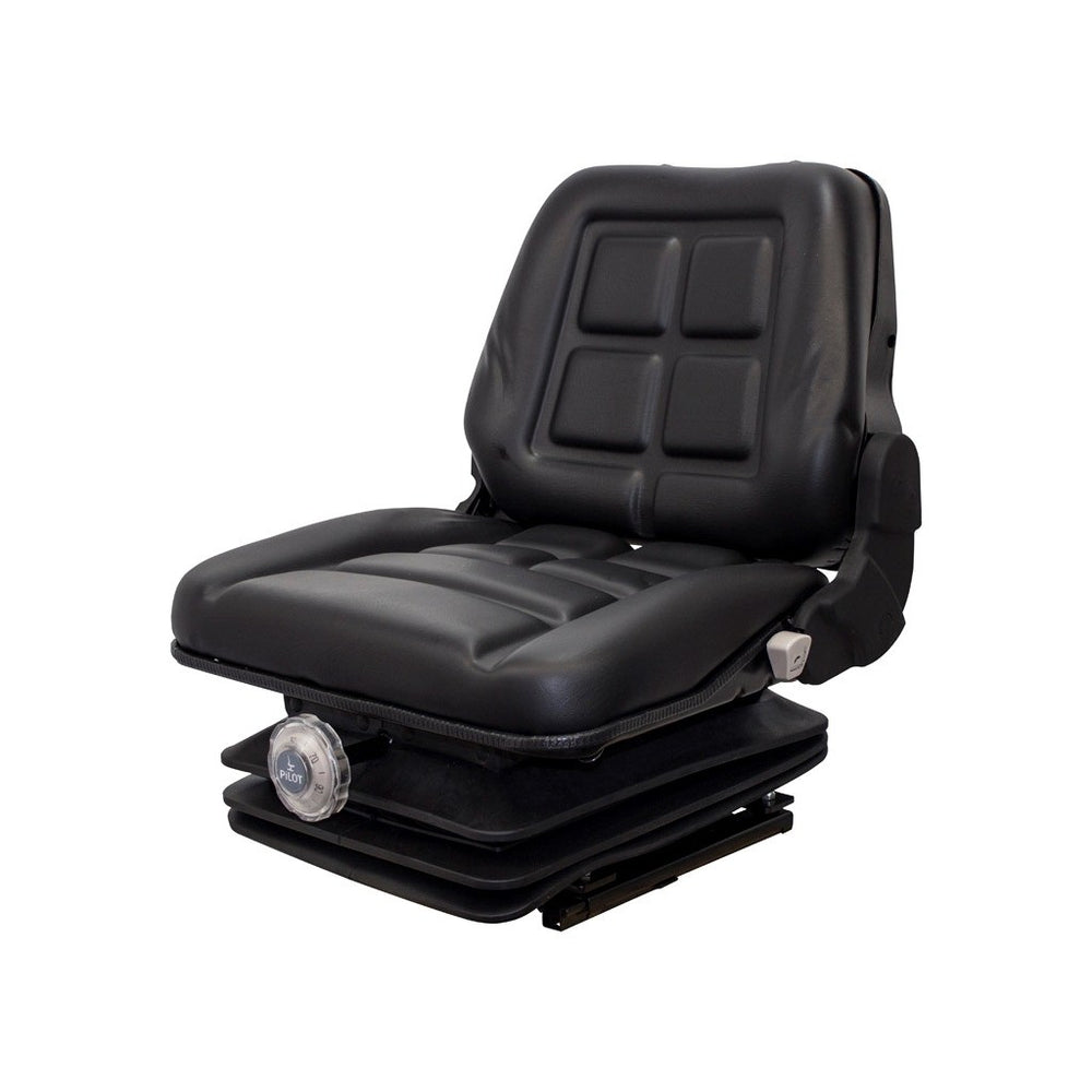 International Harvester Tractor Replacement Seat & Mechanical Suspension - Fits Various Models - Black Vinyl