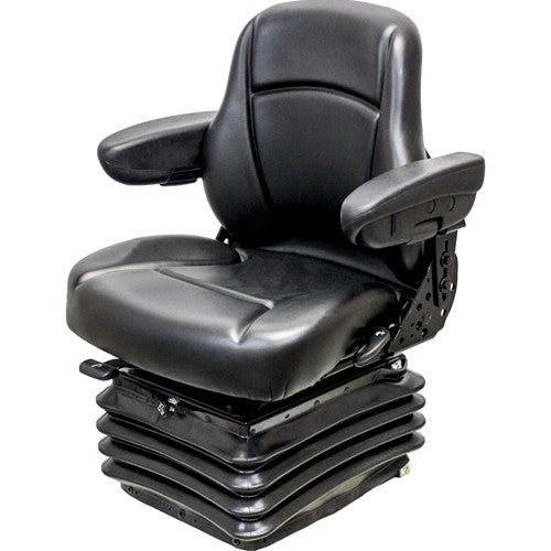 John Deere Motor Grader Replacement Seat & Air Suspension - Fits Various Models - Black Vinyl
