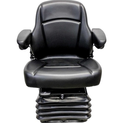 John Deere Wheel Loader Replacement Seat & Air Suspension - Fits Various Models - Black Vinyl