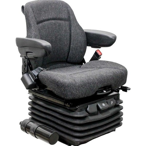 Case IH Tractor Replacement Seat & Air Suspension - Fits Various Models - Gray Cloth