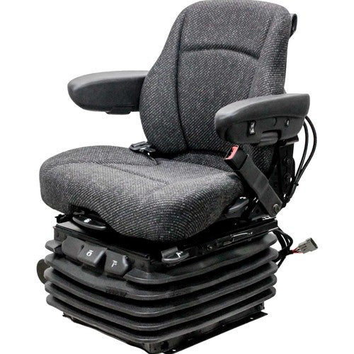 Ford/New Holland T, T7, T8, T9, TG, TJ and TM Series Tractor Replacement Seat & Air Suspension - Fits Various Models - Gray Cloth