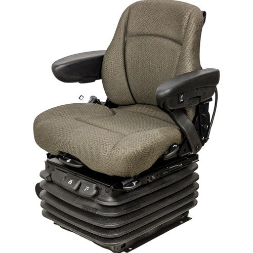 Case IH Tractor Replacement Seat & Air Suspension - Fits Various Models - Brown Cloth