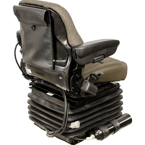 John Deere Tractor Replacement Seat & Air Suspension - Fits Various Models - Brown Cloth