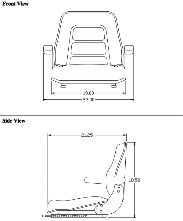 Multiple Application Seat Assembly - Black Vinyl