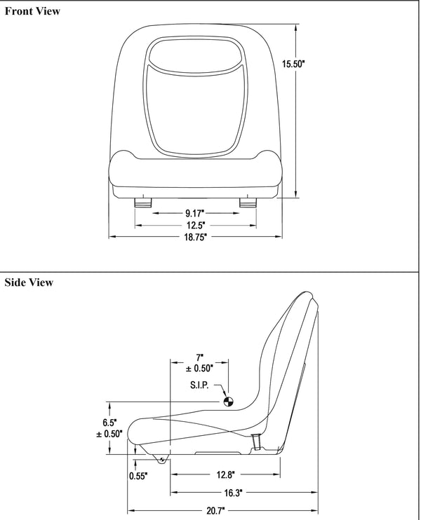 John Deere Lawn Mower Replacement Hinged Bucket Seat - Fits Various Models - Yellow Vinyl