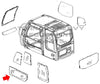 Komatsu 22B-54-27241 Excavator LH Rear Slider Window Replacement Cab Glass