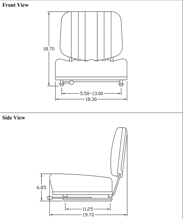 Multiple Application Seat Assembly - Black Vinyl