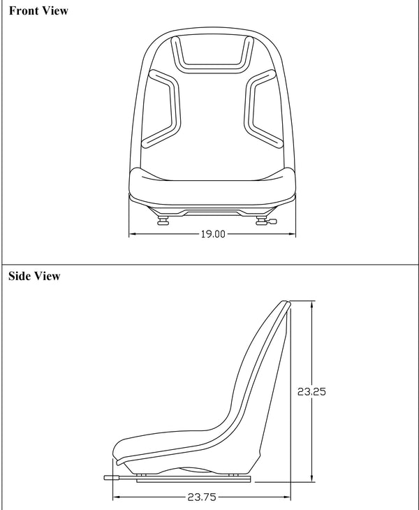 Multiple Application Replacement Drop In Bucket Seat - Black Vinyl