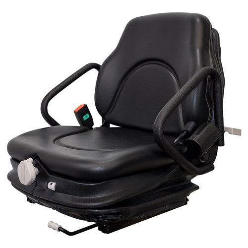 Mitsubishi Forklift Replacement Seat & Mechanical Suspension - Fits Various Models - Black Vinyl