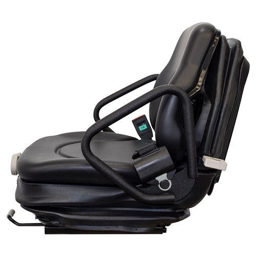 Mitsubishi Forklift Replacement Seat & Mechanical Suspension - Fits Various Models - Black Vinyl