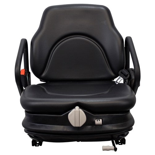 Mitsubishi Forklift Replacement Seat & Mechanical Suspension - Fits Various Models - Black Vinyl