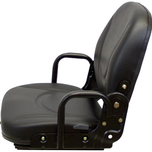 Daewoo Forklift Replacement Seat Assembly - Fits Various Models - Black Vinyl