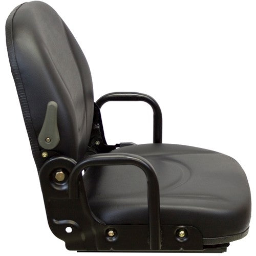 Daewoo Forklift Replacement Seat Assembly - Fits Various Models - Black Vinyl