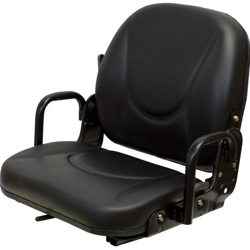 Doosan Forklift Replacement Seat Assembly - Fits Various Models - Black Vinyl