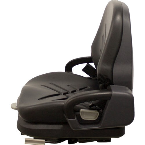 Daewoo Forklift Replacement Seat & Mechanical Suspension - Fits Various Models - Black Vinyl