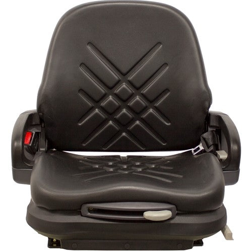 Daewoo Forklift Replacement Seat & Mechanical Suspension - Fits Various Models - Black Vinyl