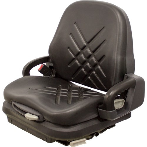 Doosan Forklift Replacement Seat & Mechanical Suspension - Fits Various Models - Black Vinyl