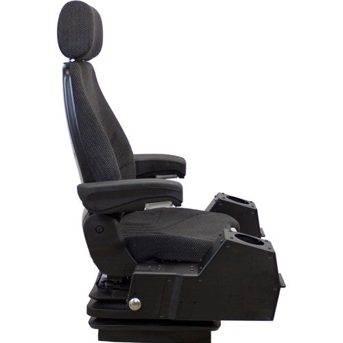 Multiple Application Seat & Mechanical Suspension with Pods - Black/Gray Cloth