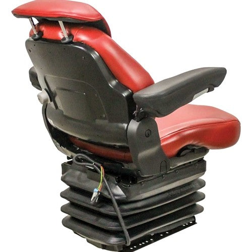 Multiple Application Replacement Seat & Air Suspension - Red Leatherette Vinyl