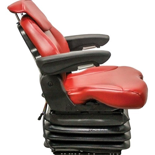 Multiple Application Replacement Seat & Air Suspension - Red Leatherette Vinyl