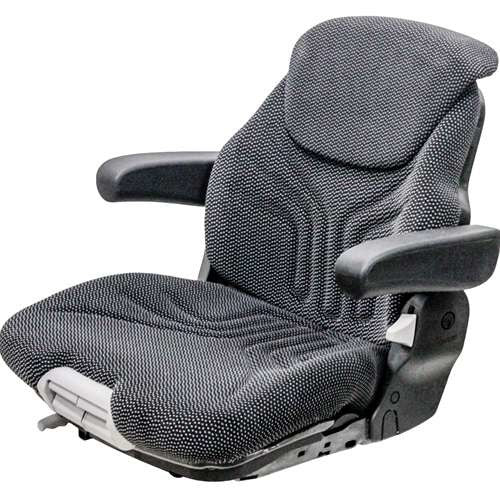 Case IH Tractor Replacement Seat Assembly - Fits Various Models - Black/Gray Cloth