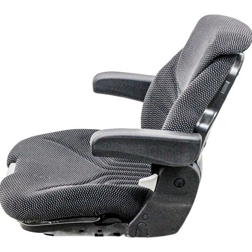 Case IH Tractor Replacement Seat Assembly - Fits Various Models - Black/Gray Cloth