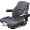 International Harvester Tractor Seat Assembly - Fits Various Models - Black/Gray Cloth
