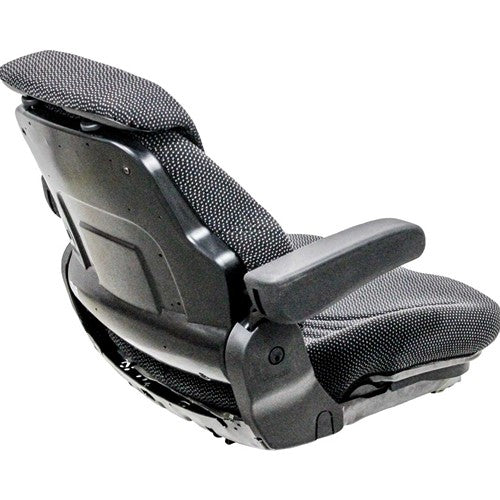 John Deere 210LJ Loader/Backhoe Replacement Seat Assembly - Black/Gray Cloth