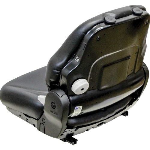 Case Wheel Loader Replacement Seat Assembly - Fits Various Models - Black Vinyl