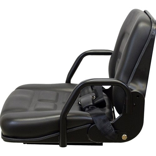 Doosan Forklift Replacement Seat Assembly - Fits Various Models - Black Vinyl