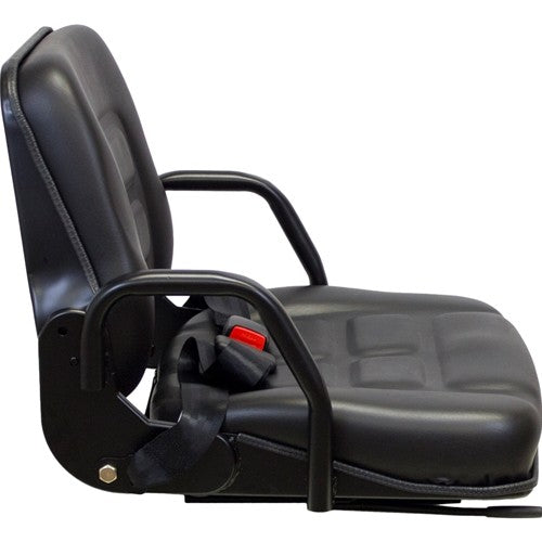 Doosan Forklift Replacement Seat Assembly - Fits Various Models - Black Vinyl