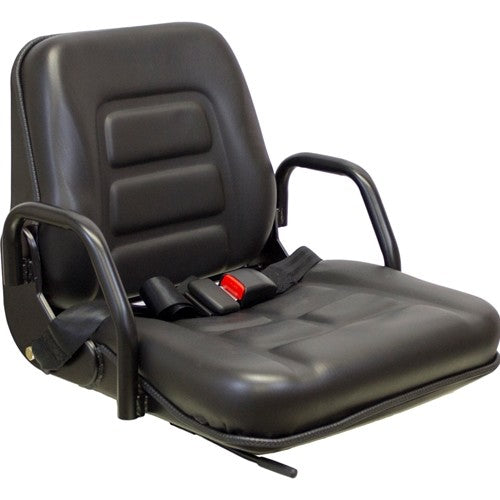 Doosan Forklift Replacement Seat Assembly - Fits Various Models - Black Vinyl