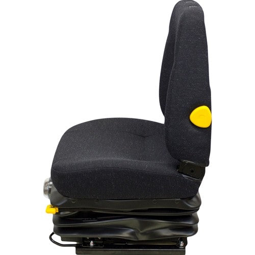 Hitachi Excavator Replacement Seat & Mechanical Suspension - Fits Various Models - Black Cloth