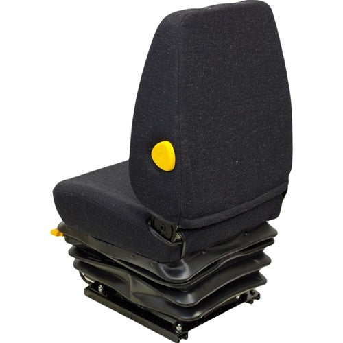 Hitachi Excavator Replacement Seat & Mechanical Suspension - Fits Various Models - Black Cloth