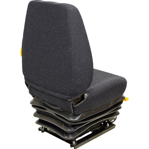 Hitachi Excavator Replacement Seat & Mechanical Suspension - Fits Various Models - Black Cloth