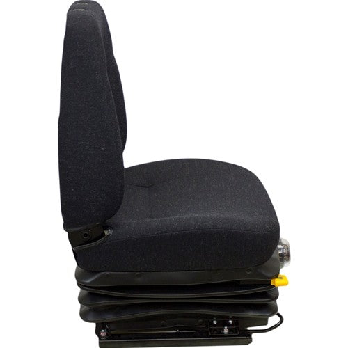 Hitachi Excavator Replacement Seat & Mechanical Suspension - Fits Various Models - Black Cloth