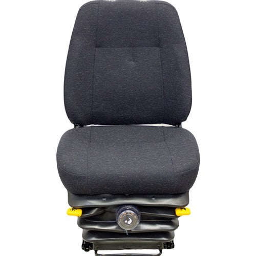 Hitachi Excavator Replacement Seat & Mechanical Suspension - Fits Various Models - Black Cloth