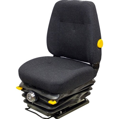 Komatsu Excavator Replacement Seat & Mechanical Suspension - Fits Various Models - Black Cloth