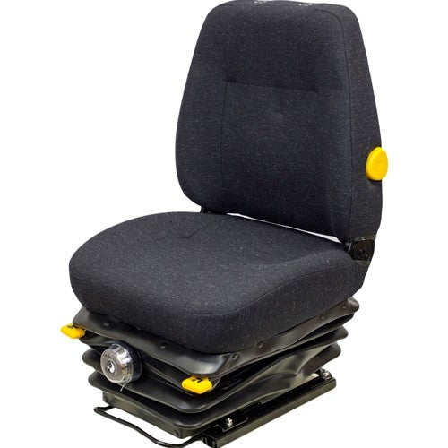 Daewoo Excavator Seat & Mechanical Suspension - Fits Various Models - Black Cloth