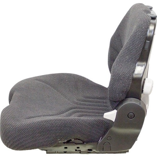 John Deere 610 Tractor Replacement Seat Assembly - Black/Gray Cloth