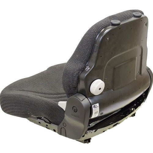 John Deere 610 Tractor Replacement Seat Assembly - Black/Gray Cloth