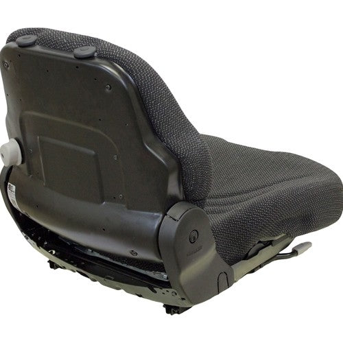 John Deere 610 Tractor Replacement Seat Assembly - Black/Gray Cloth