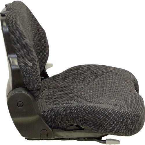 John Deere 610 Tractor Replacement Seat Assembly - Black/Gray Cloth